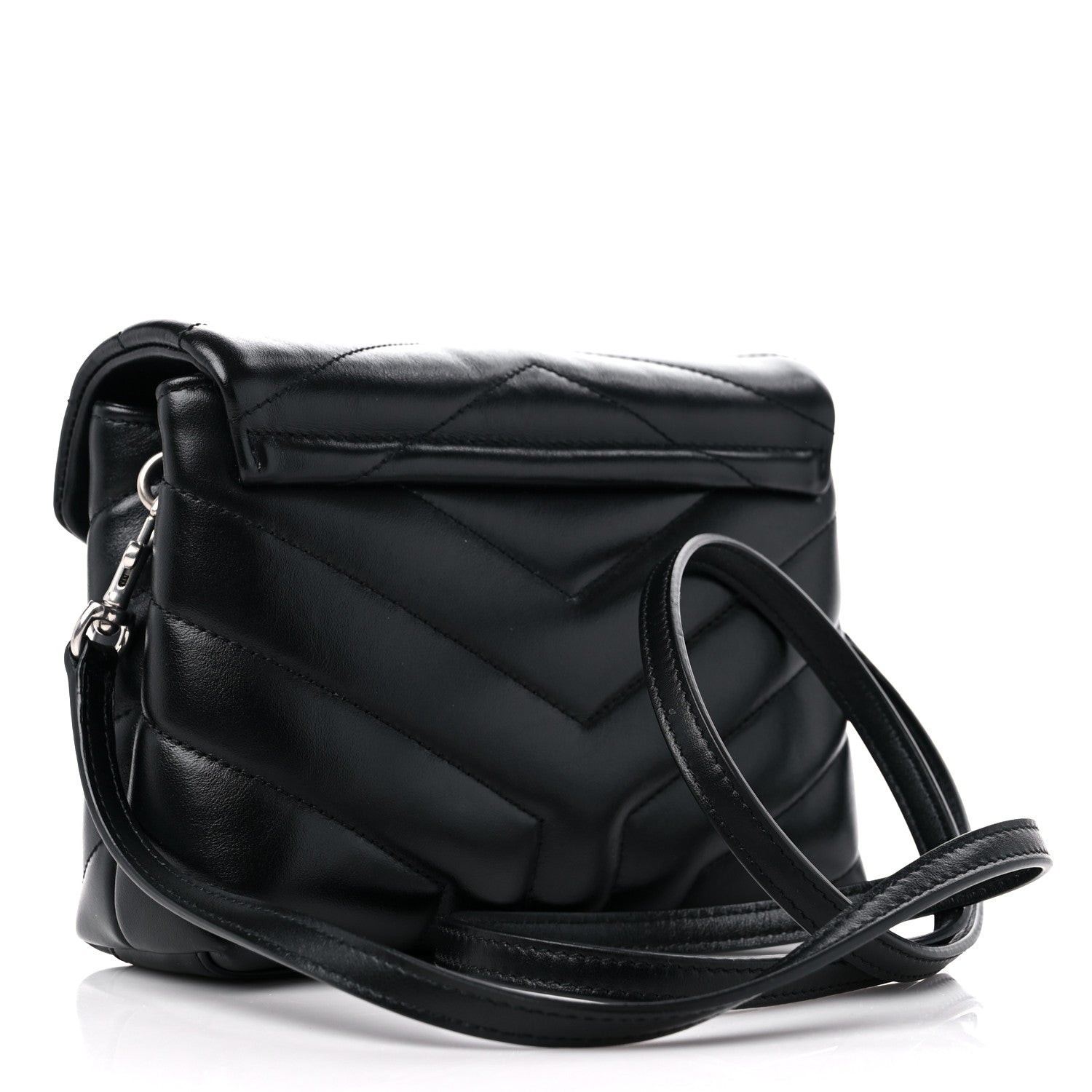 Saint Laurent Calfskin Y Quilted Monogram Toy Loulou Crossbody Bag Black 3 of 10