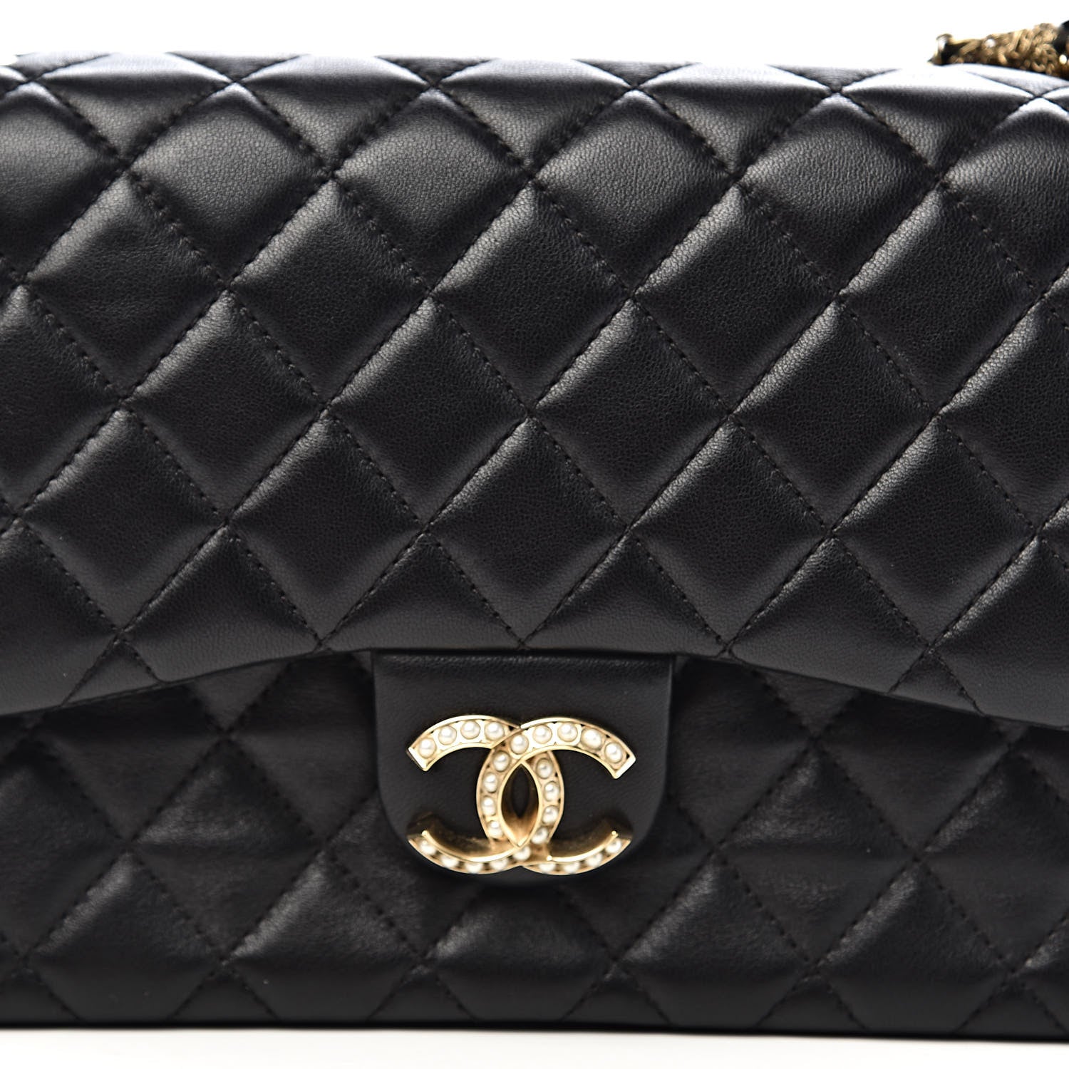 Chanel Lambskin Quilted Medium Westminster Pearl Flap Black 13 of 13