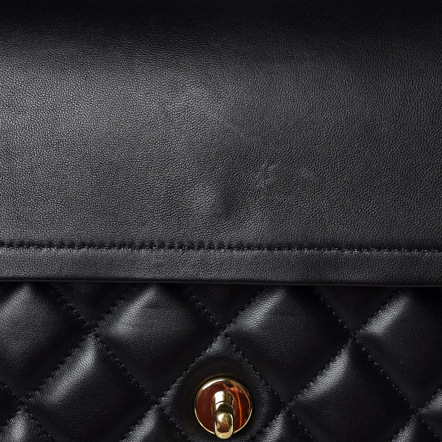Lambskin Quilted Jumbo Double Flap Black
