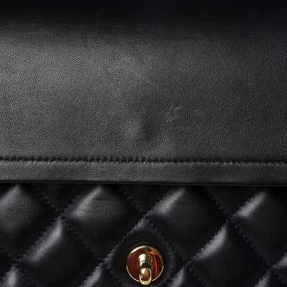 Chanel Lambskin Quilted Jumbo Double Flap Black 13 of 18