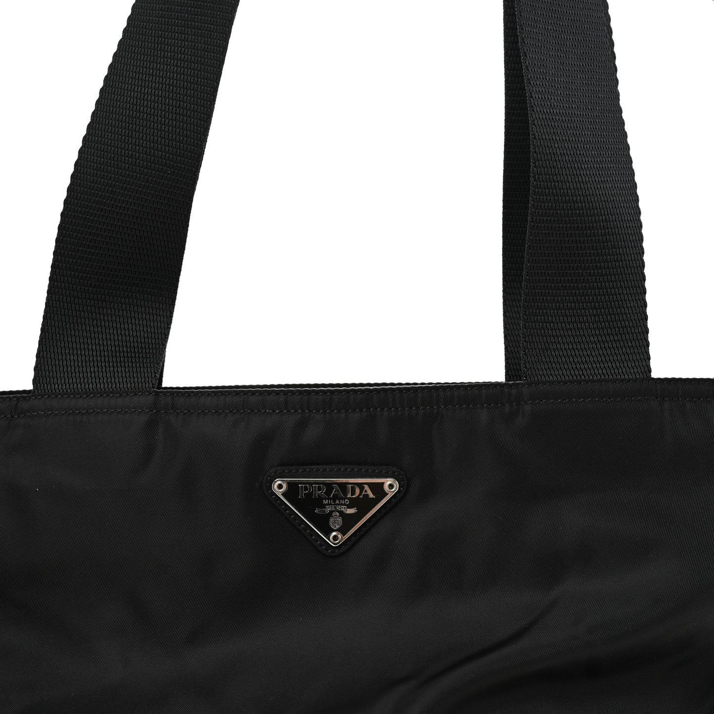 Tessuto Nylon Shopping Tote Black