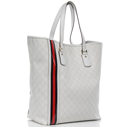 Gucci GG Plus Monogram Joy Shopper Stripe Tote White 3 of 8
