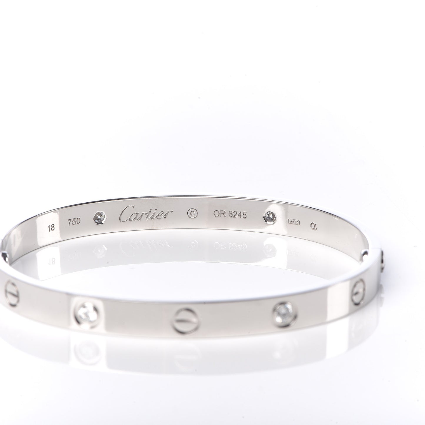 18K White Gold 4 Diamond LOVE Bracelet 18