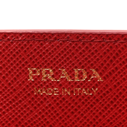 Prada Saffiano Metal Wallet With Chain Fuoco 6 of 12