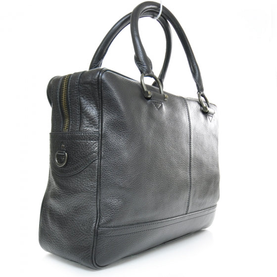 Pebbled Leather Tote Black