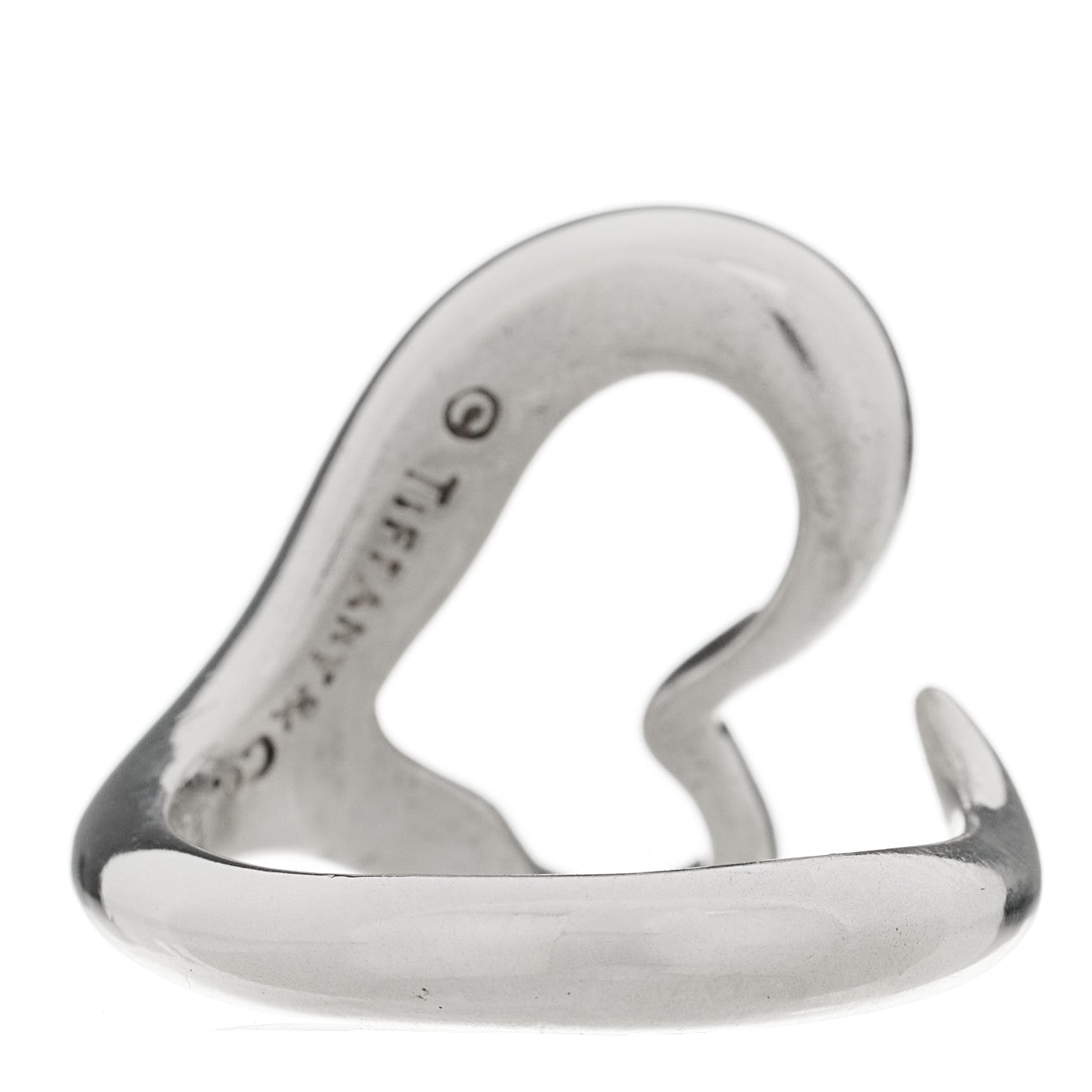 Tiffany Sterling Silver Elsa Peretti Open Heart Ring 48 4.5 3 of 4