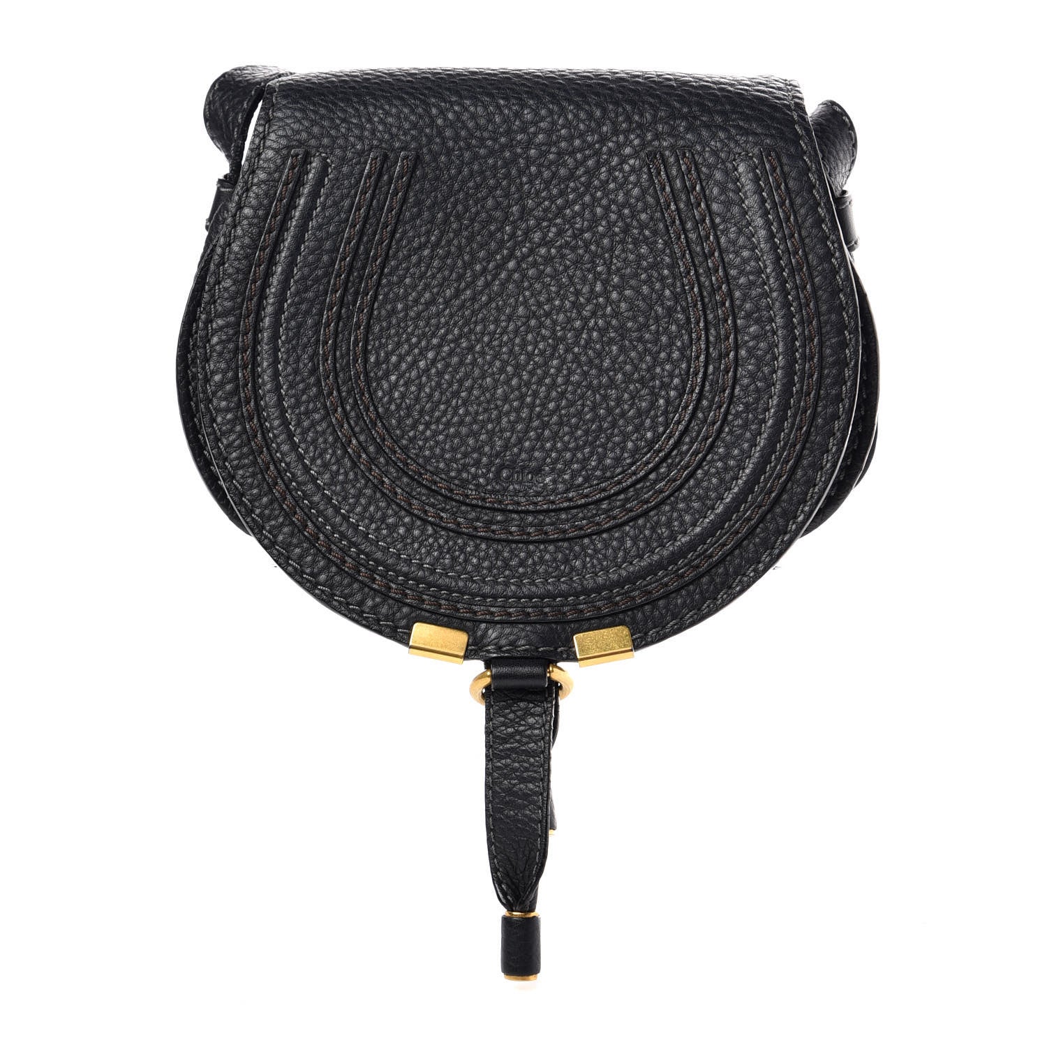Chloe Calfskin Mini Marcie Round Crossbody Bag Black 1 of 11