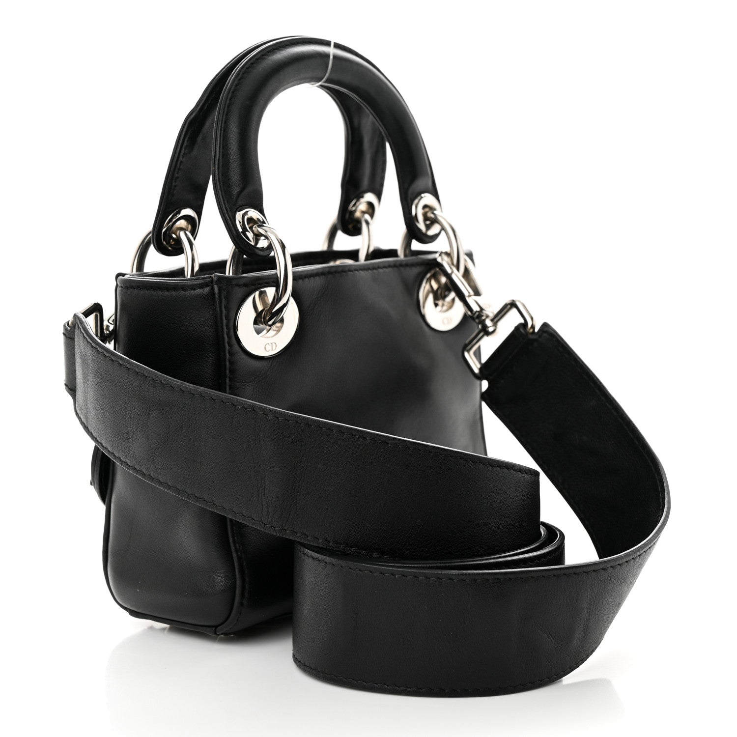Christian Dior CHRISTIAN DIOR Smooth Calfskin Embroidered Micro Lady Dior Black 3 of 13