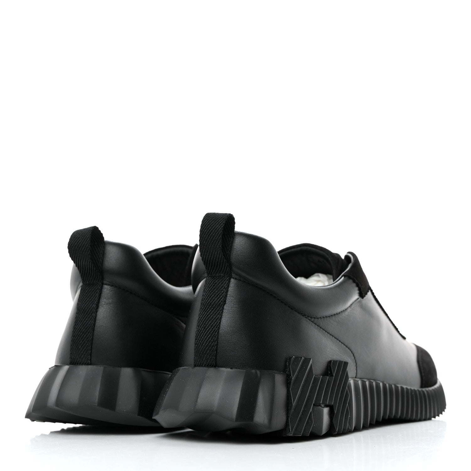 Hermes Calfskin Suede Goatskin Bouncing Sneakers 45 Black 4 of 8