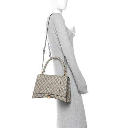Balenciaga X GUCCI GG Supreme Monogram Medium Hourglass Top Handle Bag Beige Ebony 2 of 10