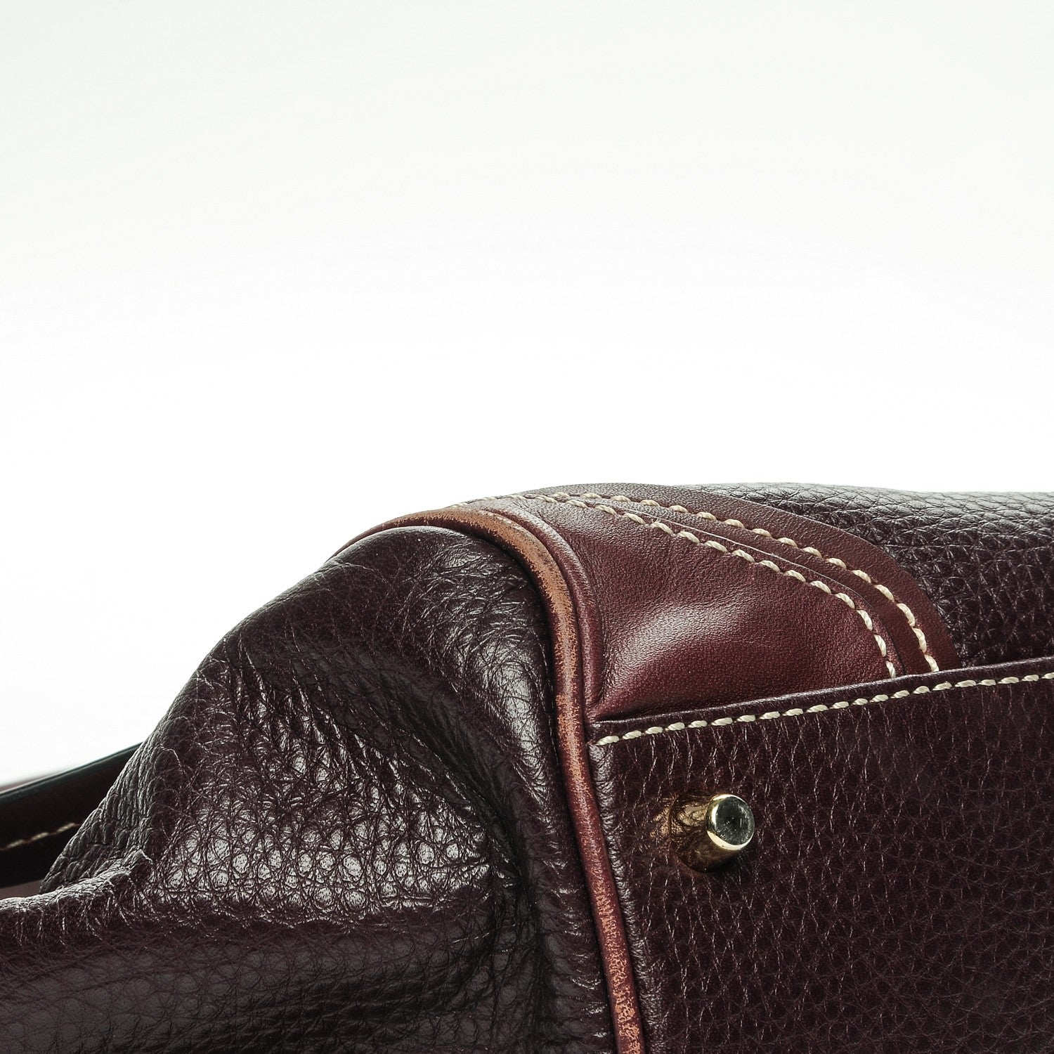 Burberry Calfskin Saddle Stitch Small Canterbury Tote Burgundy 9 of 13