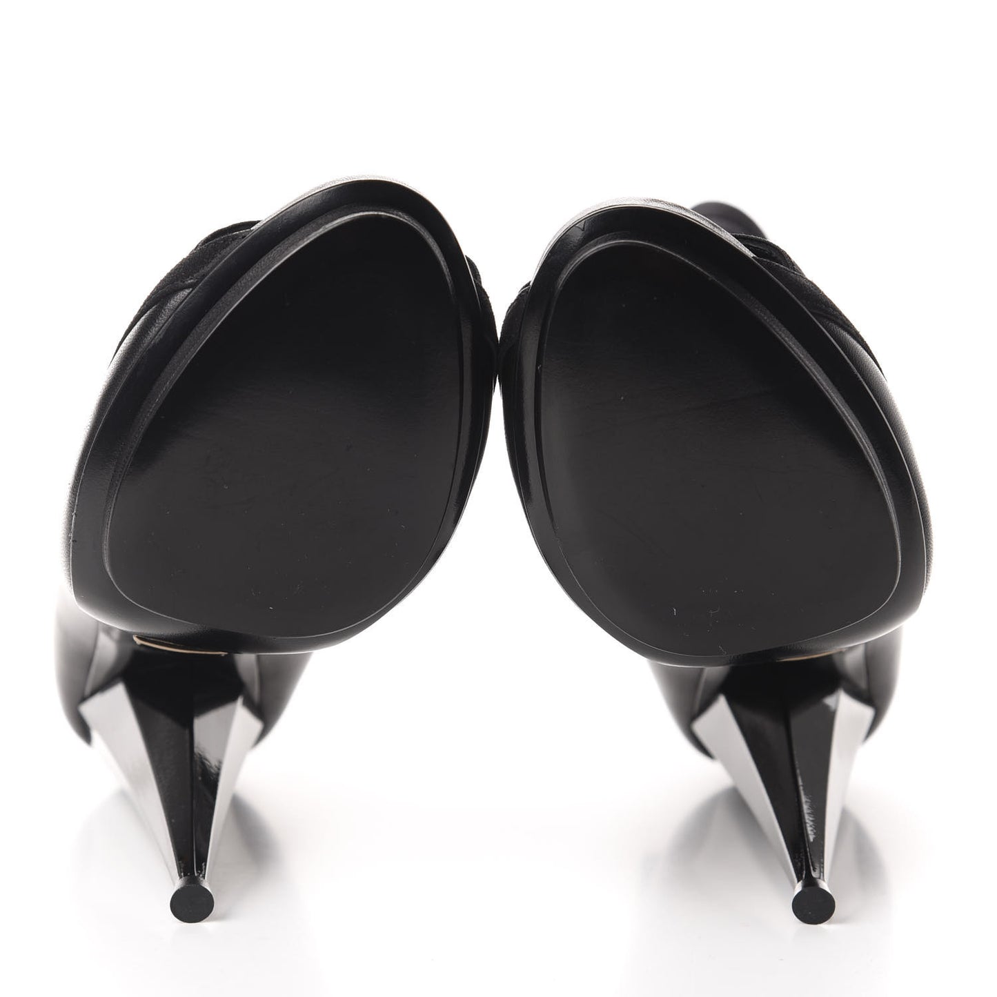 Nappa Kid Scamosciato Elastic Olimpia Open Toe Booties 37 Black