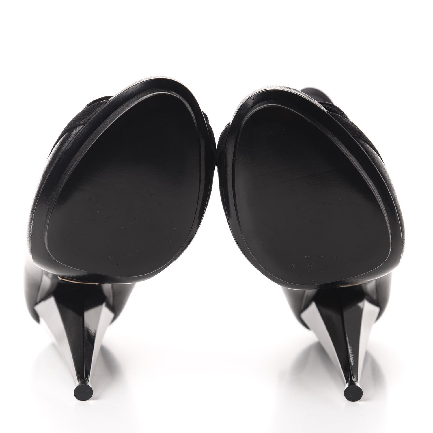 Gucci Nappa Kid Scamosciato Elastic Olimpia Open Toe Booties 37 Black 6 of 8