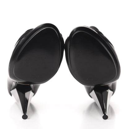 Gucci Nappa Kid Scamosciato Elastic Olimpia Open Toe Booties 37 Black 6 of 8