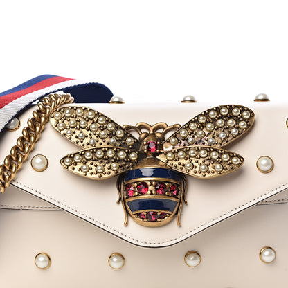 Gucci Nappa Pearl Studded Mini Queen Margaret Broadway Shoulder Bag Mystic White 10 of 10