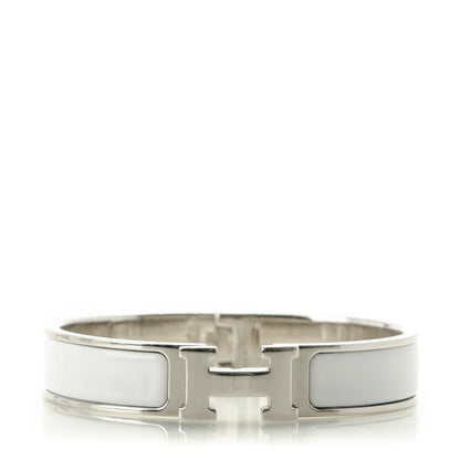 Hermes Enamel Narrow Clic Clac H Bracelet PM White 1 of 4