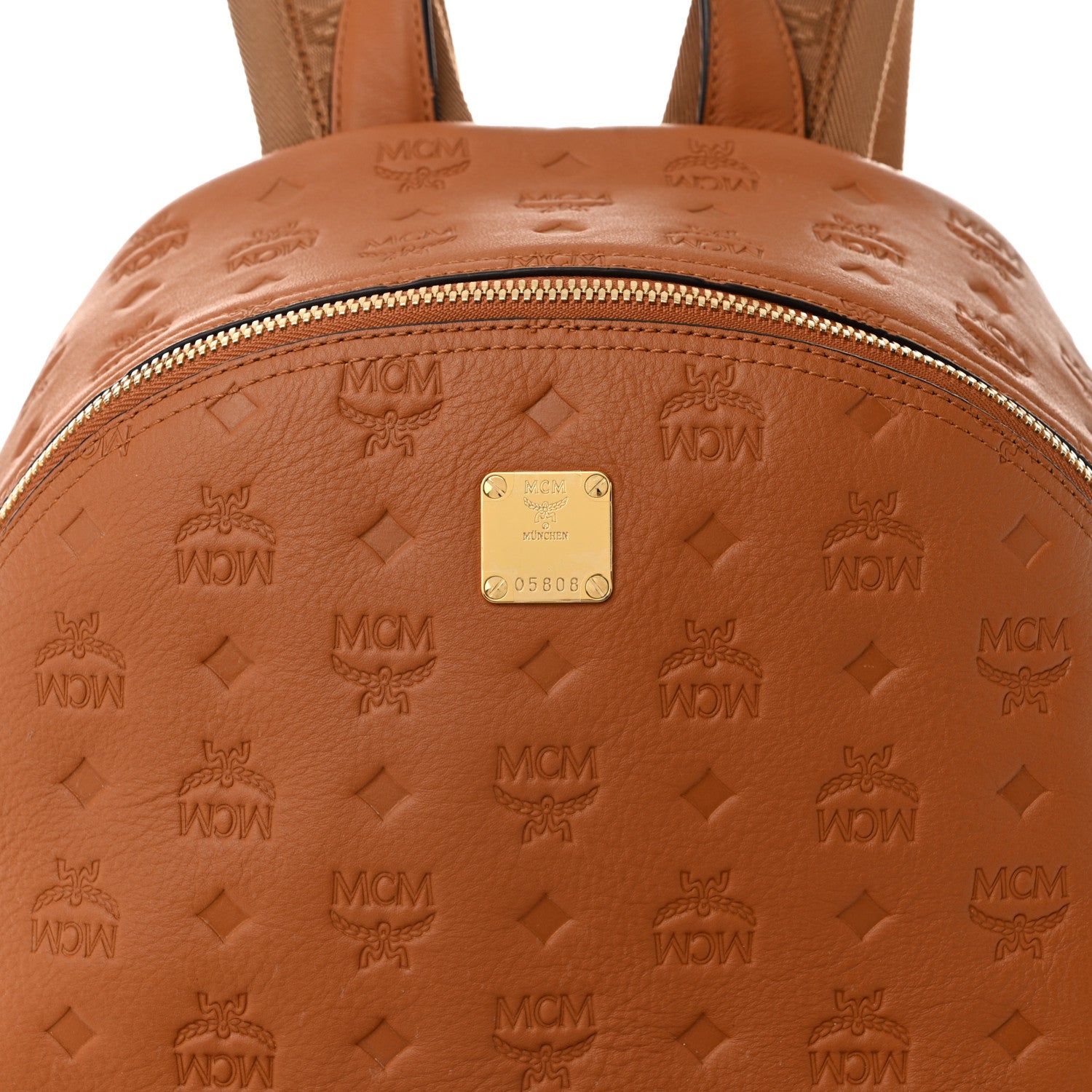 MCM Calfskin Ottomar Stark Backpack Cognac 7 of 10