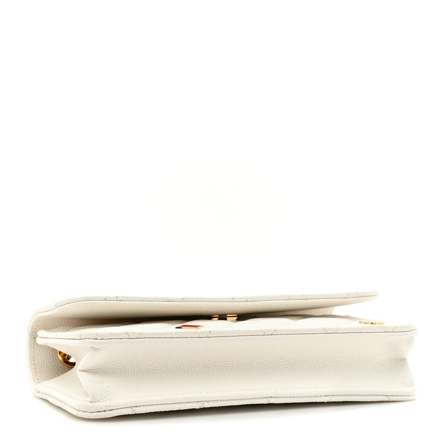 Chanel Caviar Quilted Enamel Coco Casino Flap Phone Holder With Chain White 4 of 15