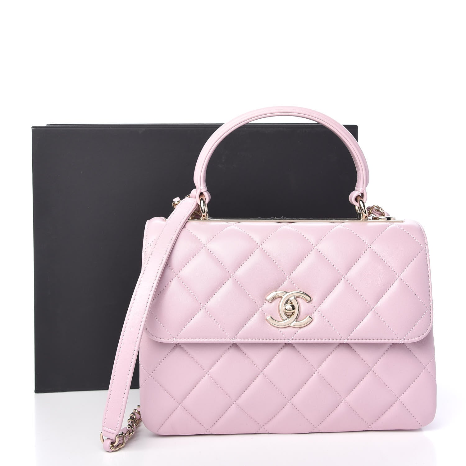 Chanel Lambskin Quilted Small Trendy CC Flap Dual Handle Bag Light Pink 11 of 11