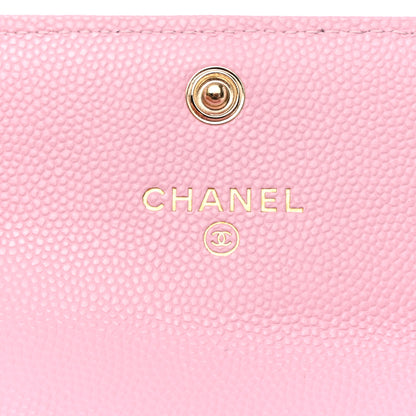 Chanel Caviar Quilted CC Flap Card Holder Pink 6 of 9
