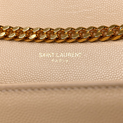 Saint Laurent Grain De Poudre Medium Monogram Kate Satchel Nude Powder 6 of 12