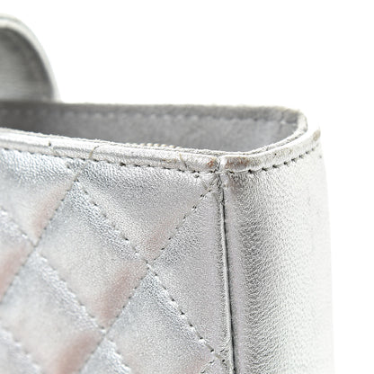 Chanel Metallic Lambskin Quilted Mini Phone Holder Clutch Silver 13 of 13