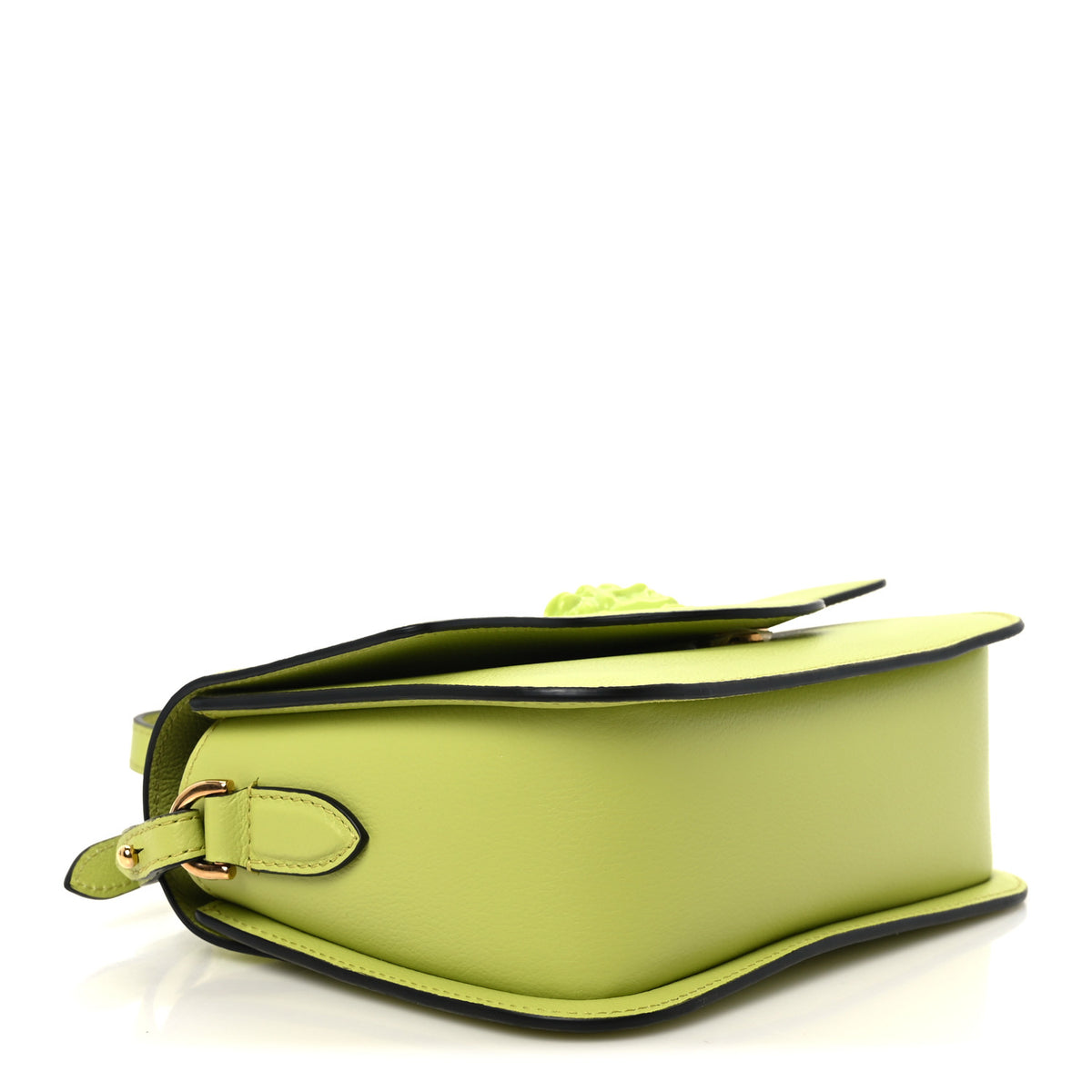 Versace Grained Calfskin Medusa Shoulder Bag Citron 4 of 10