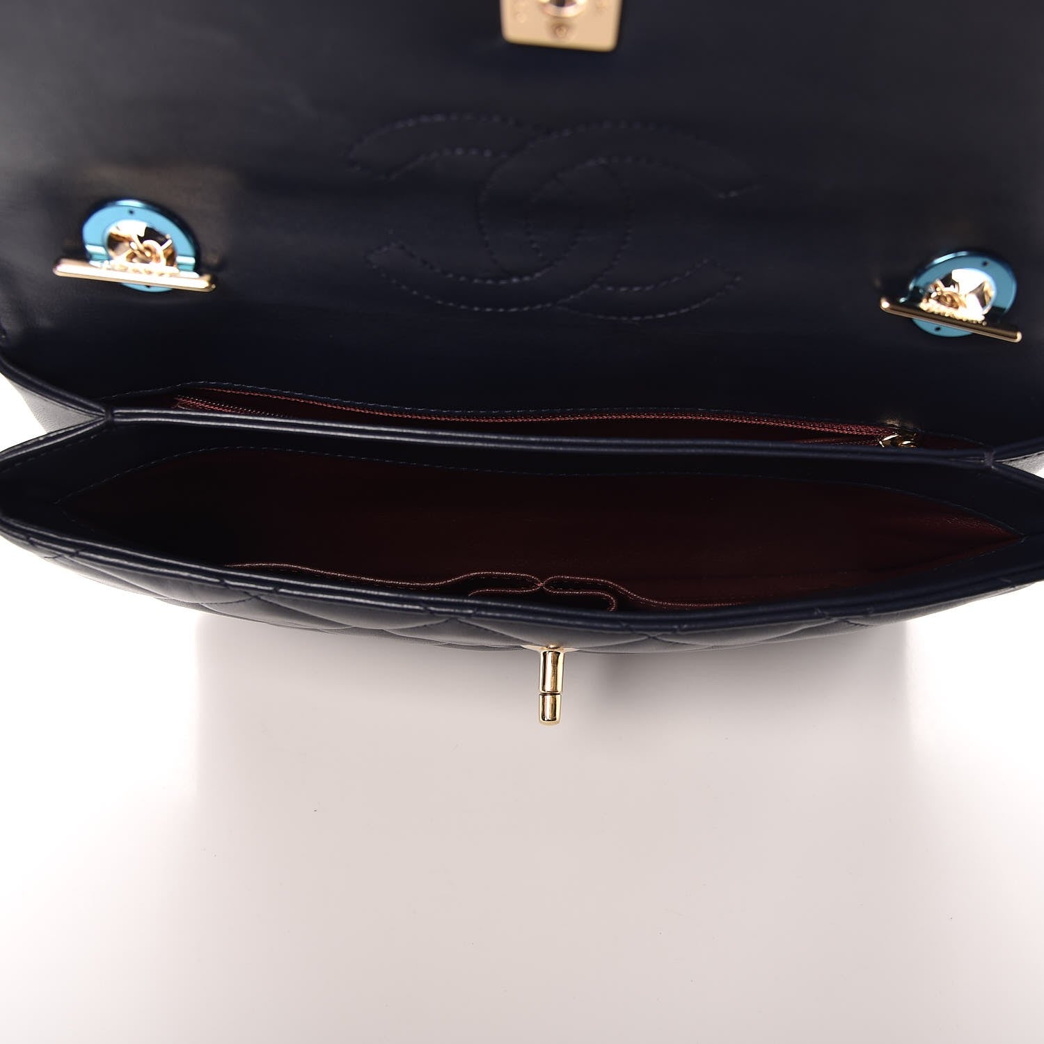 Chanel Lambskin Quilted Medium Trendy CC Flap Navy Blue 5 of 8