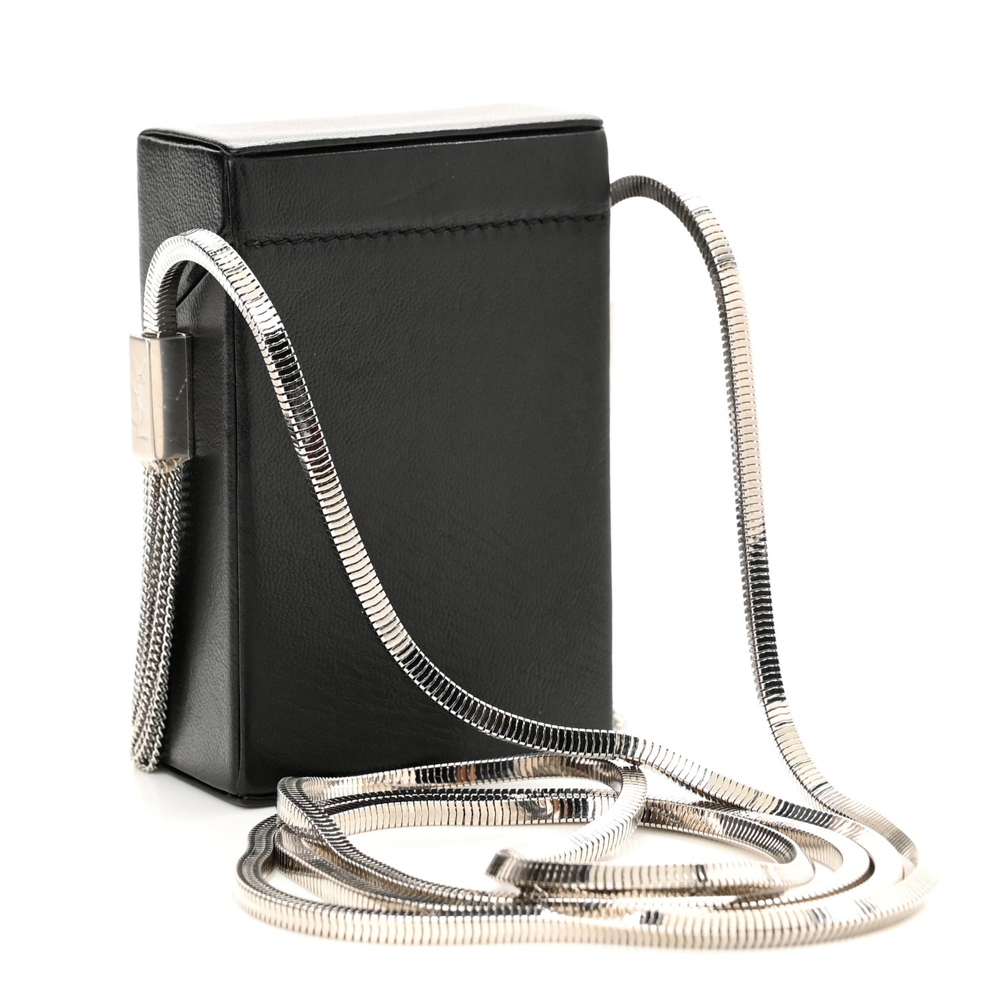Lambskin Smoking Box Crossbody Black