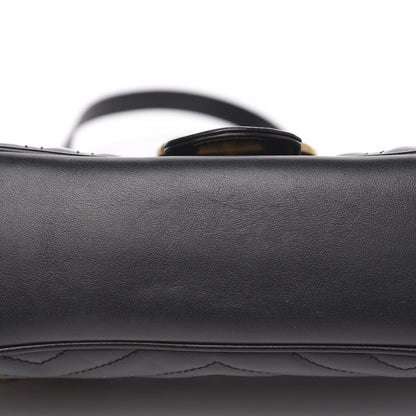 Gucci Calfskin Matelasse Small GG Marmont Shoulder Bag Black 10 of 13