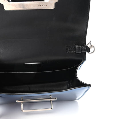 Prada Metallic Vitello Saffiano Cahier Bag Denim Black 3 of 4