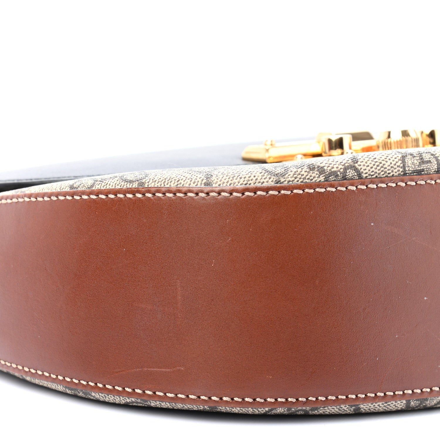 Gucci GG Supreme Monogram Web Medium Padlock Messenger Shoulder Bag Black 7 of 8