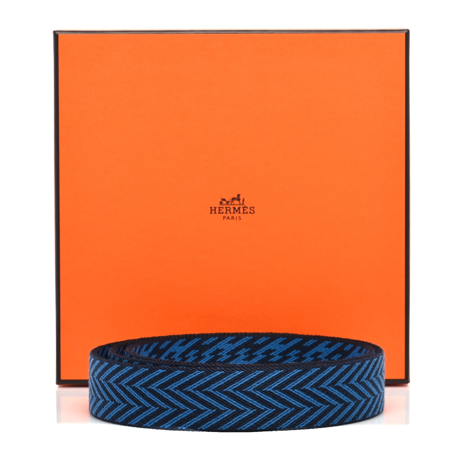Hermes Toile Sombrero 32mm H Strap Mykonos Bleu Nuit 7 of 7