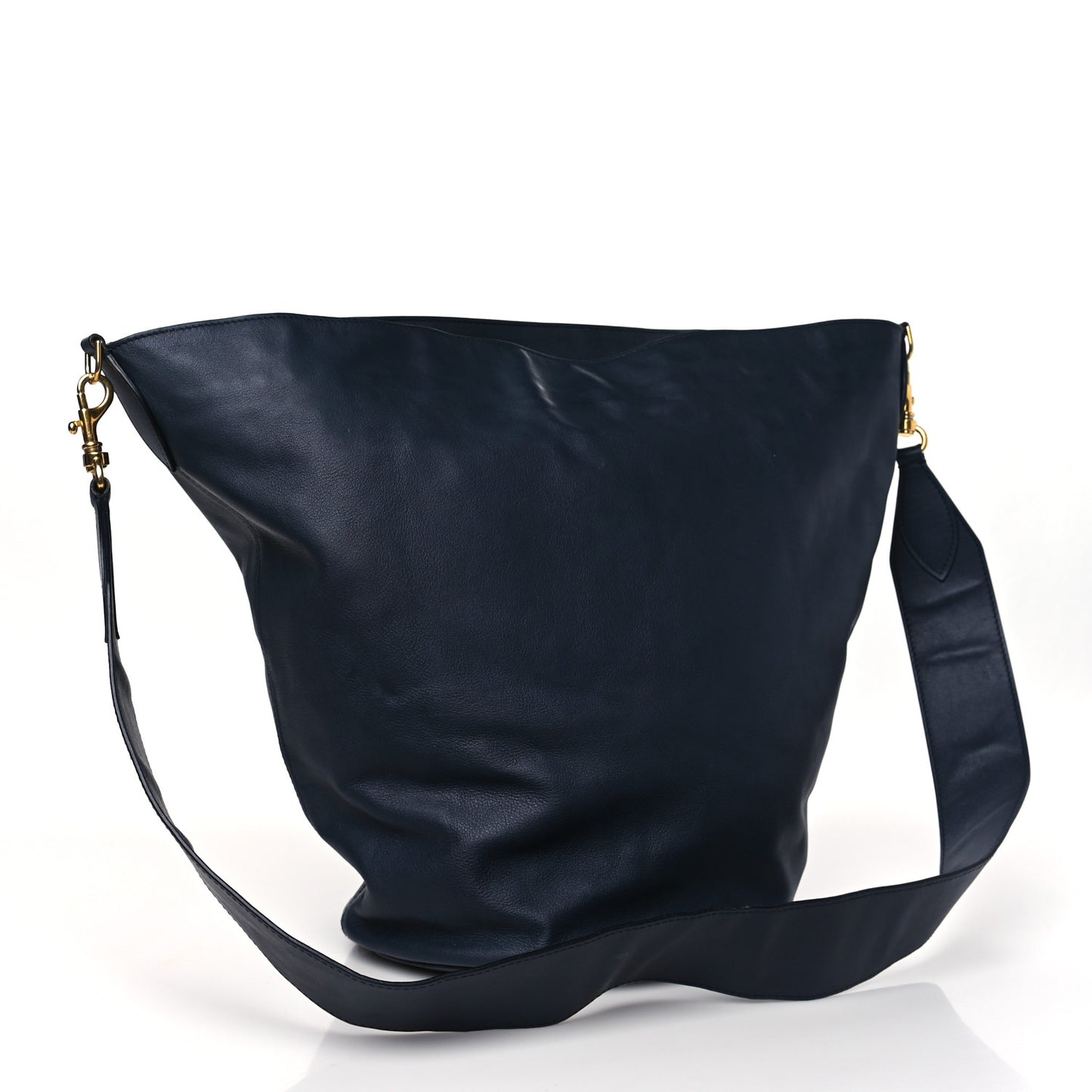 Smooth Calfskin Large Bucket Bag Blue