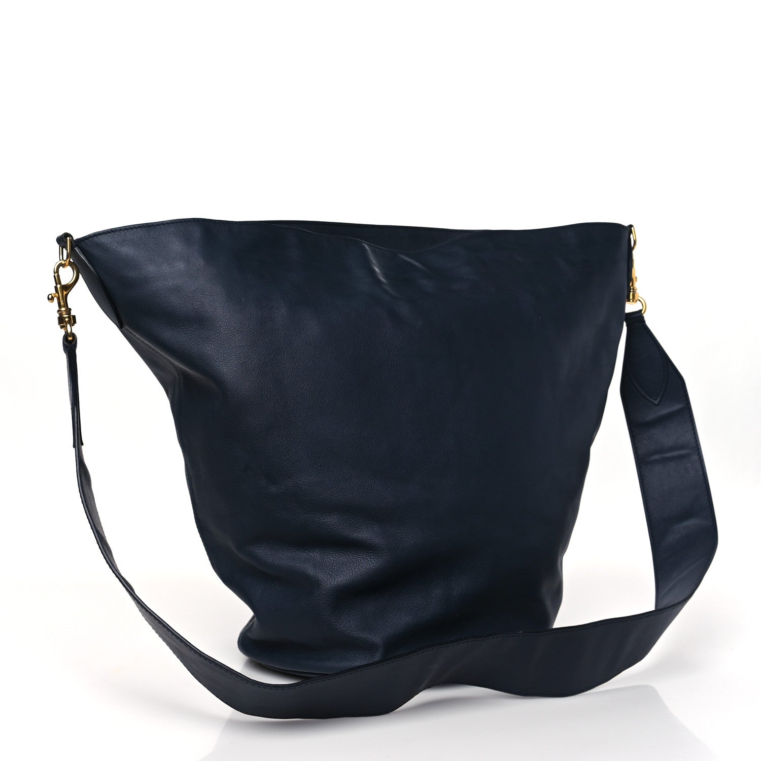 Khaite Smooth Calfskin Large Bucket Bag Blue 3 of 9