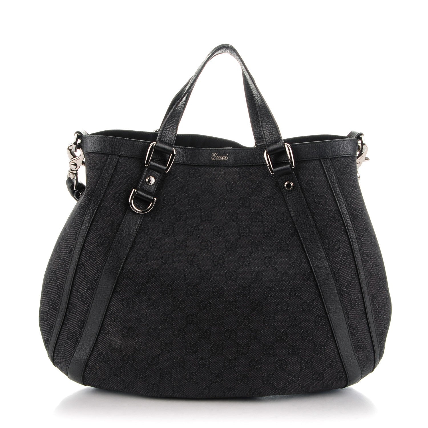 Gucci Monogram Medium Abbey Convertible Tote Black 1 of 9