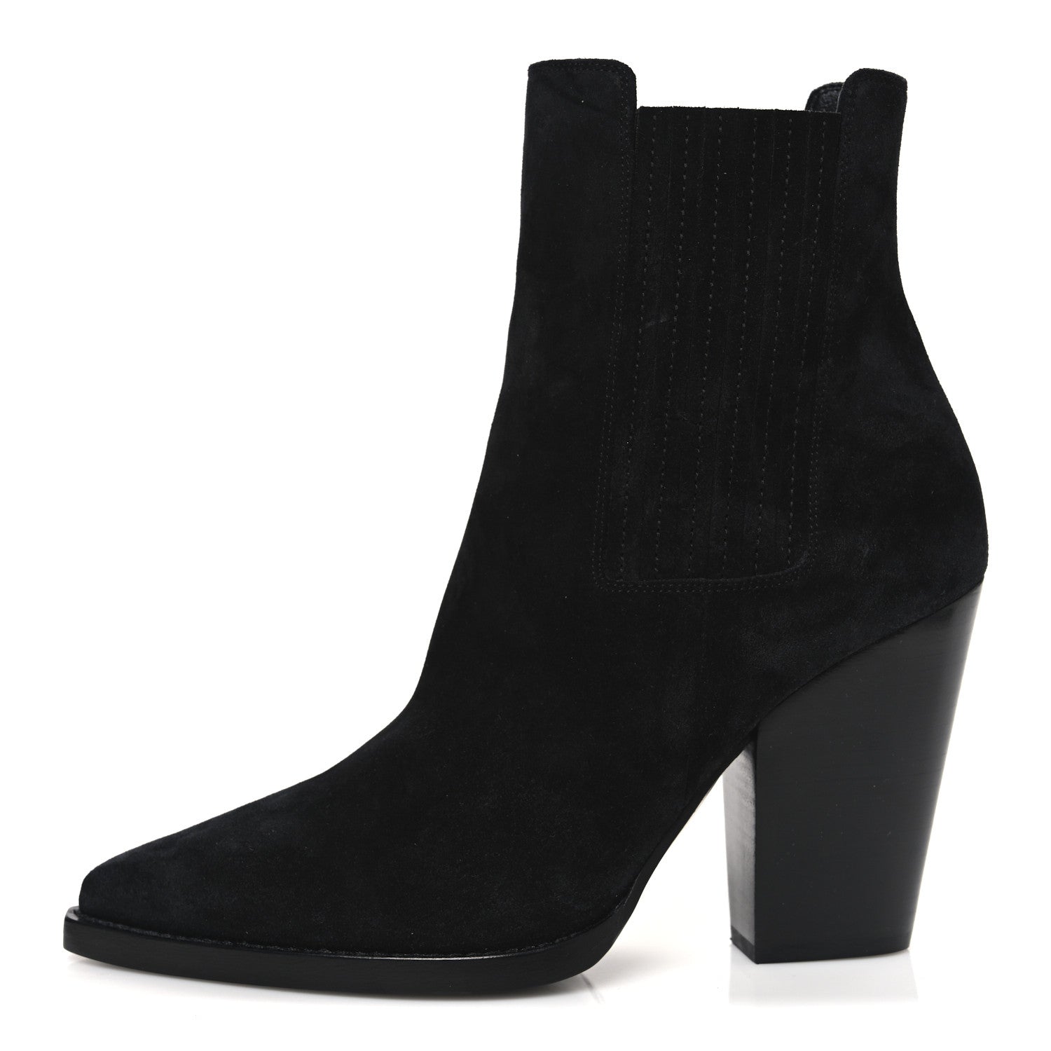 Saint Laurent Suede Theo 95 Ela Boots 38 Black 1 of 11