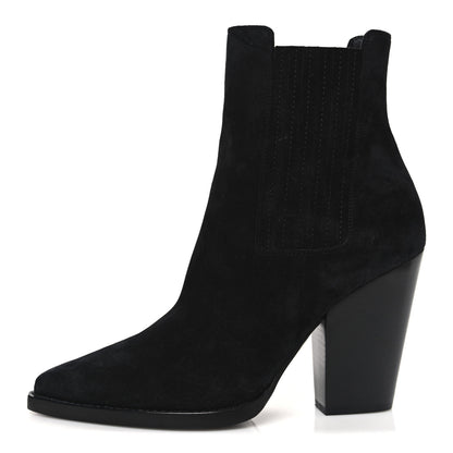 Saint Laurent Suede Theo 95 Ela Boots 38 Black 1 of 11