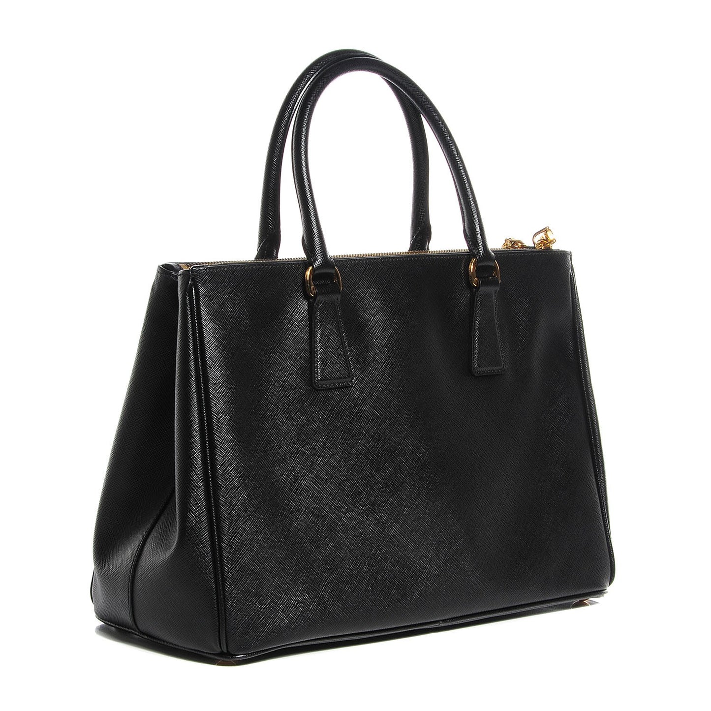 Saffiano Lux Medium Double Zip Tote Nero Black