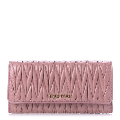 Miu Miu Nappa Matelasse Flap Wallet Rosa 2 of 11