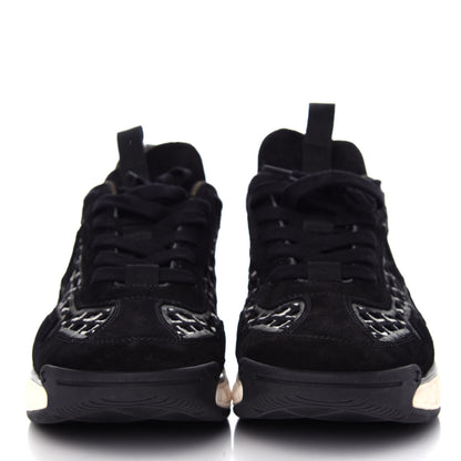 Chanel Suede Calfskin Embroidered CC Sneakers 39.5 Black 2 of 11
