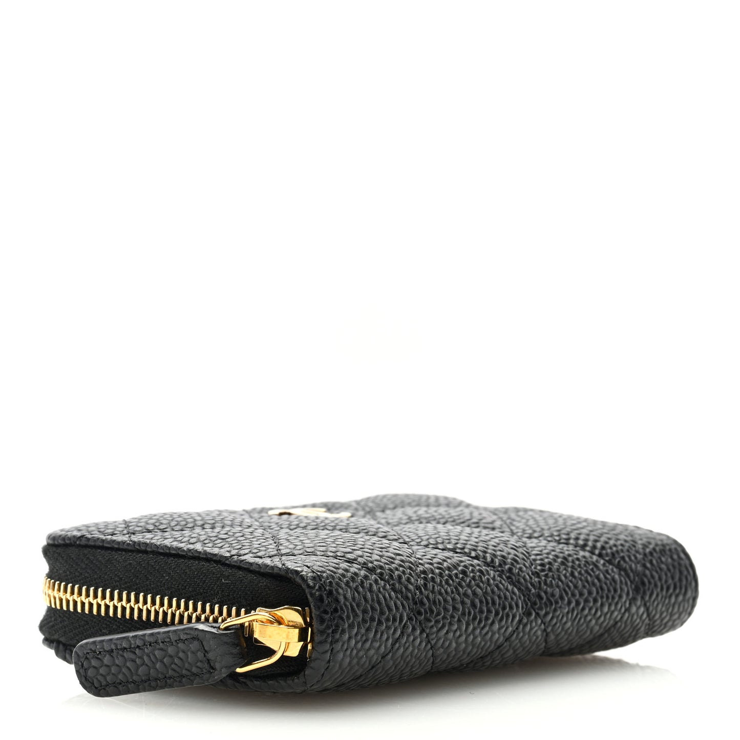 Caviar Quilted Classic Zipped Coin Purse Black