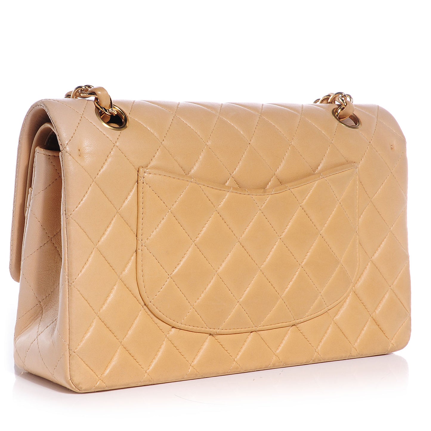 Lambskin Medium Double Flap Beige