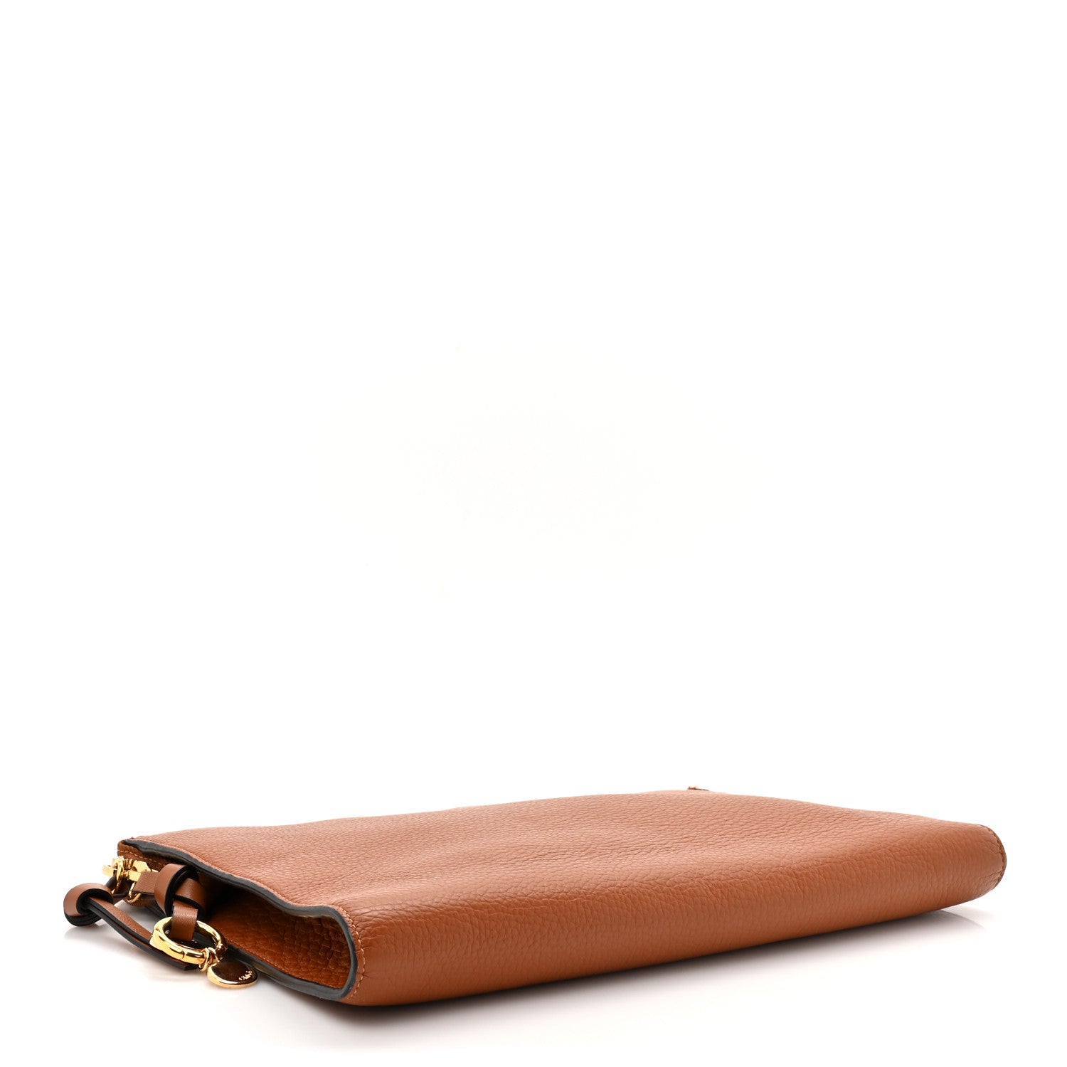 Chloe Calfskin Alphabet Flat Pouch Clutch Tan 4 of 9