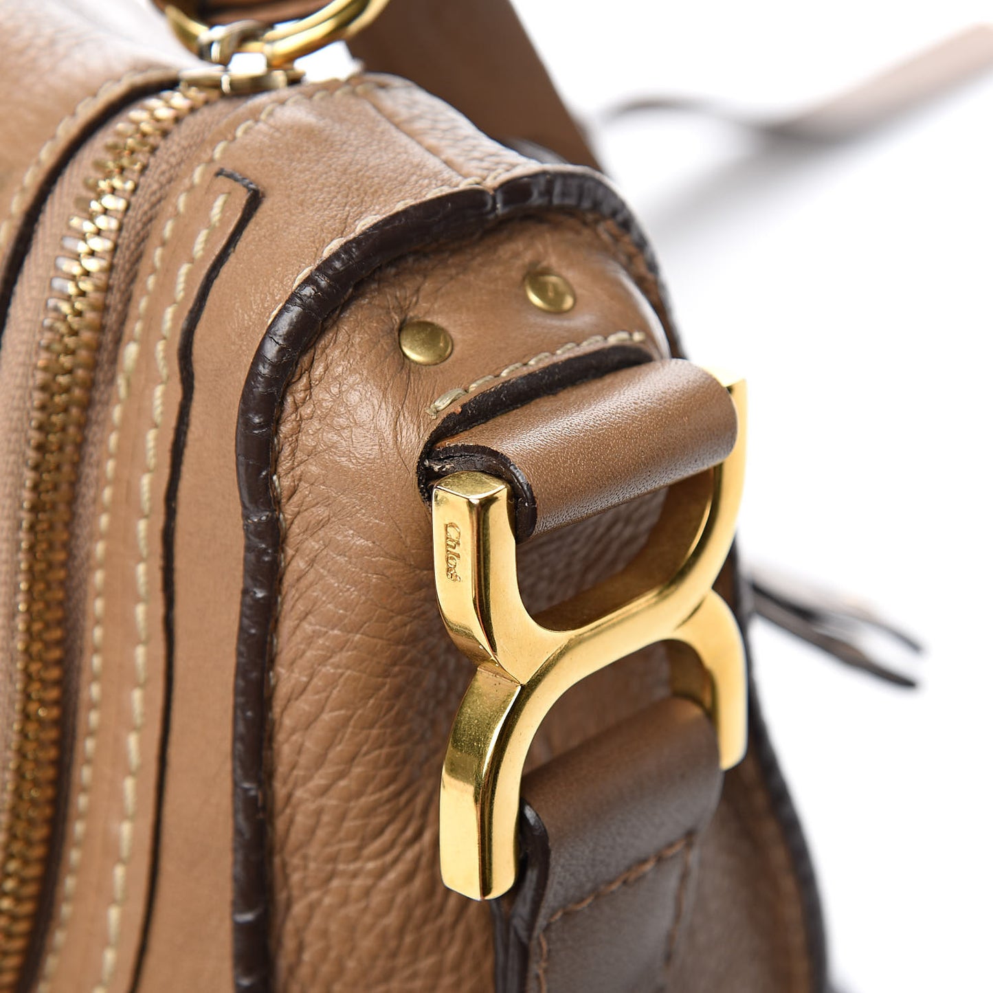 Calfskin Medium Marcie Round Zip Crossbody Bag Nut