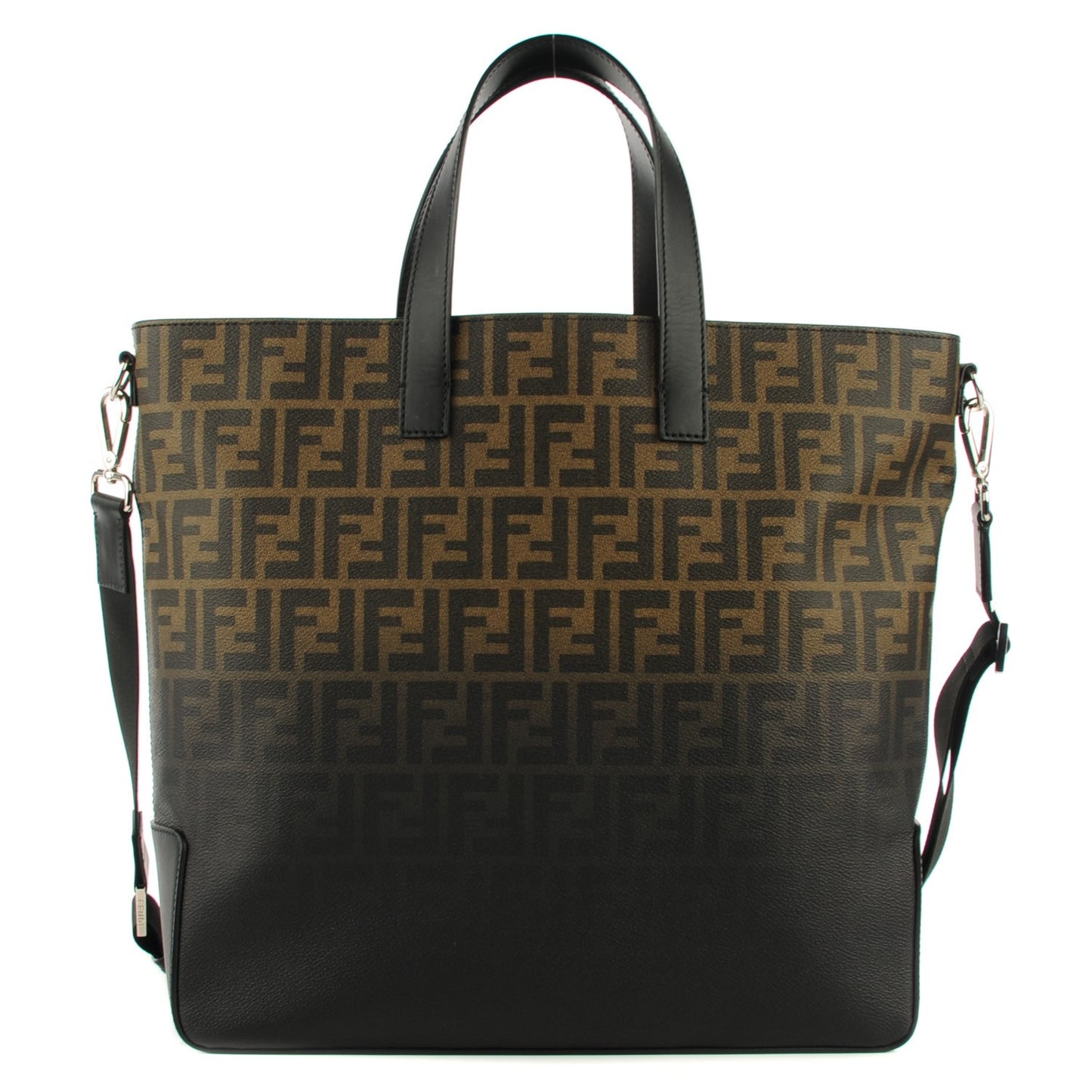 Zucca Spalmati Degradé Top Handle Convertible Tote Tobacco Black