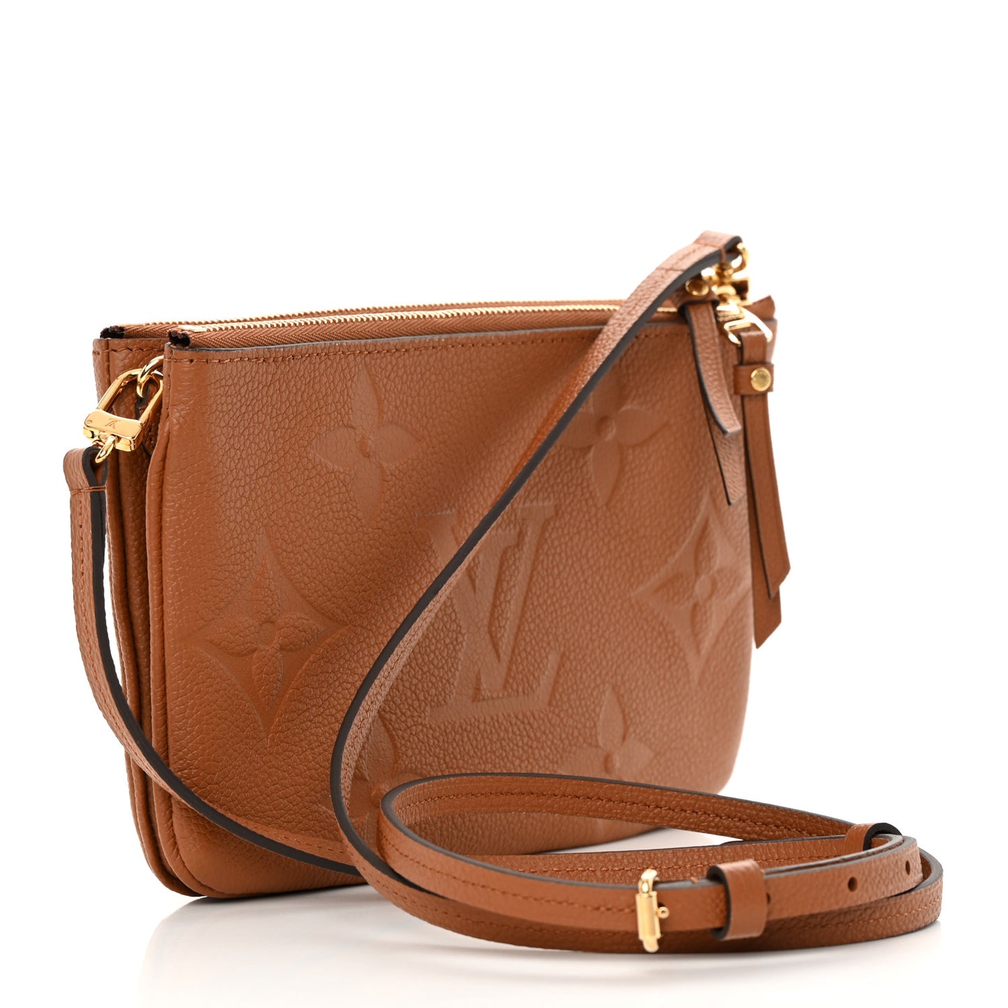 Empreinte Monogram Giant Double Zip Pochette Caramel