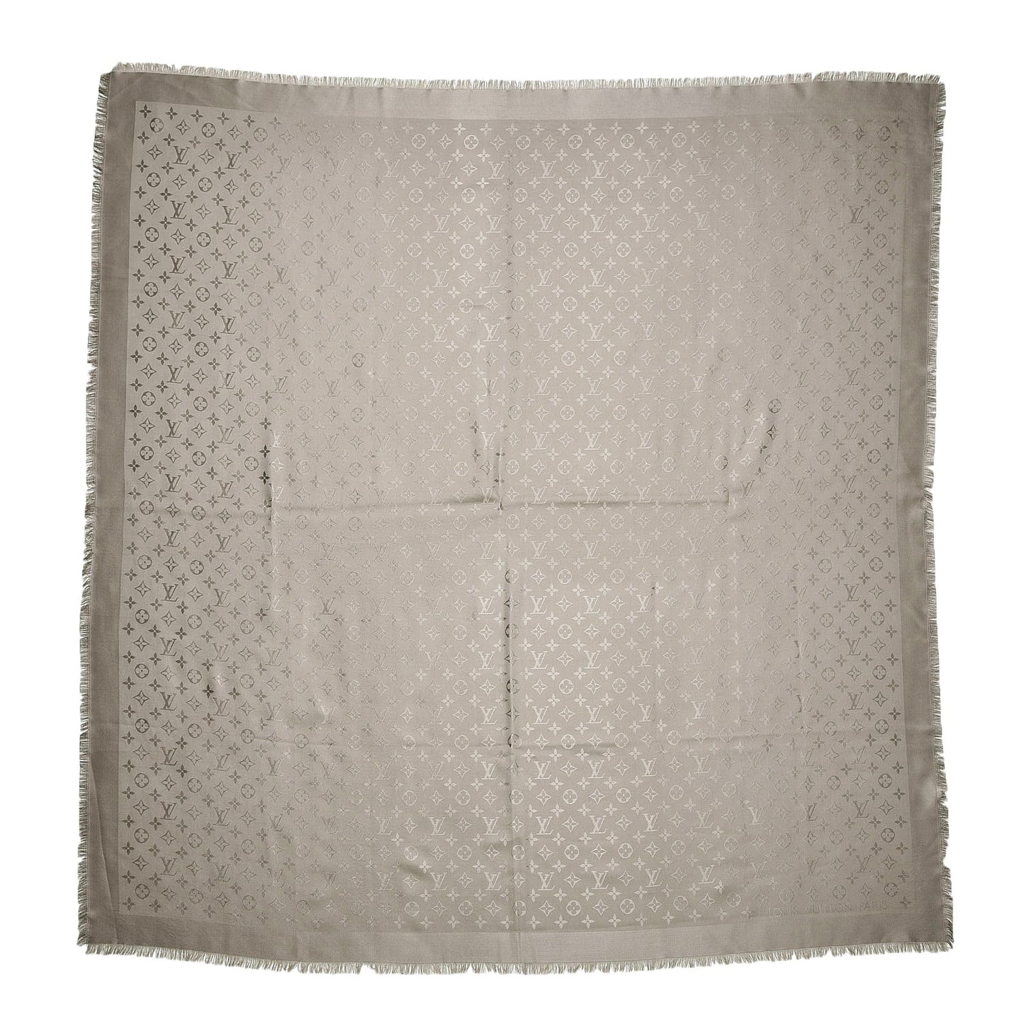 Silk Wool Monogram Shawl Verone