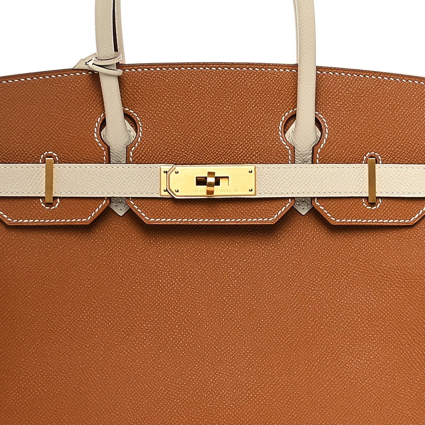 Epsom Horseshoe Birkin 30 Gold Craie