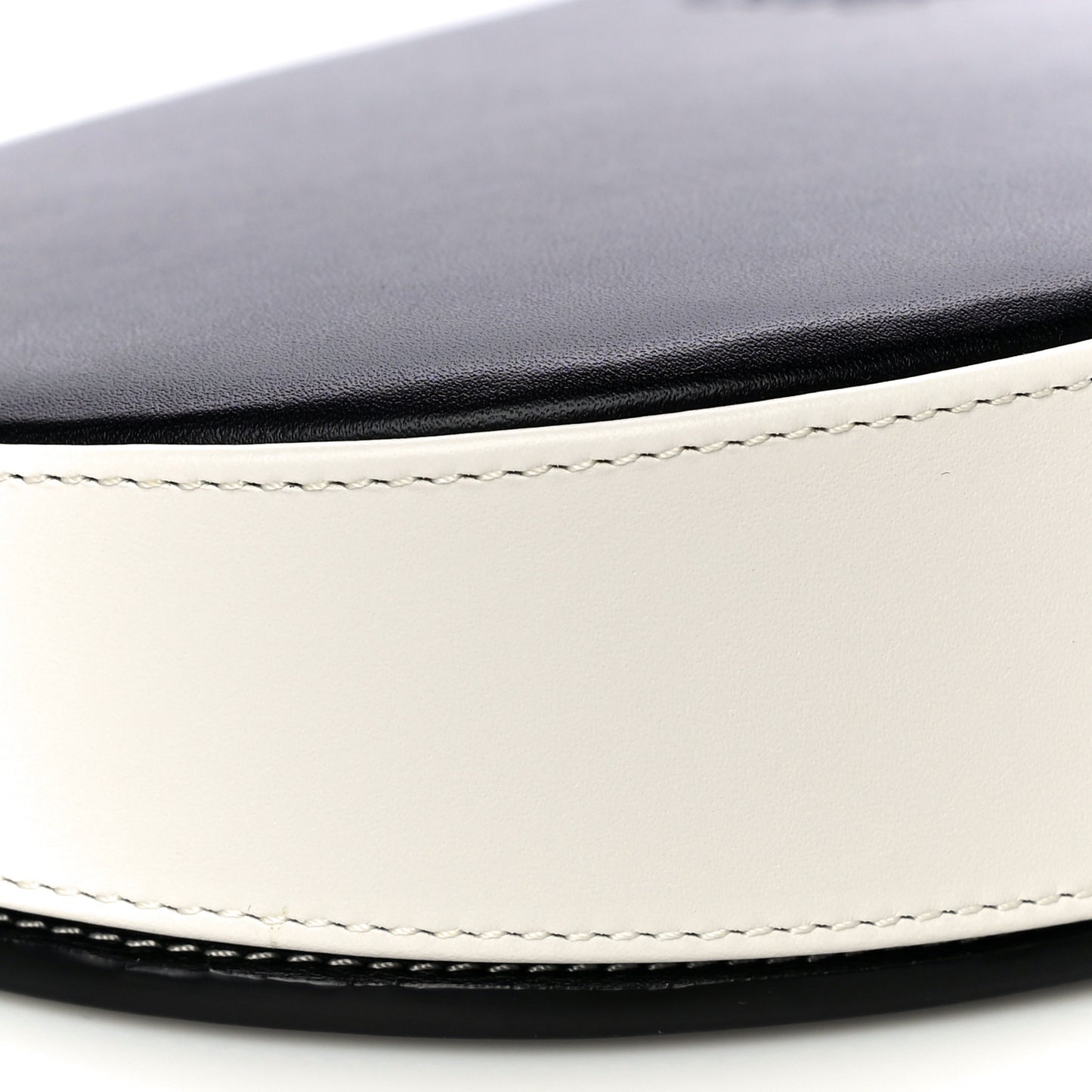 Soft Calfskin Heel Bag Black Soft White